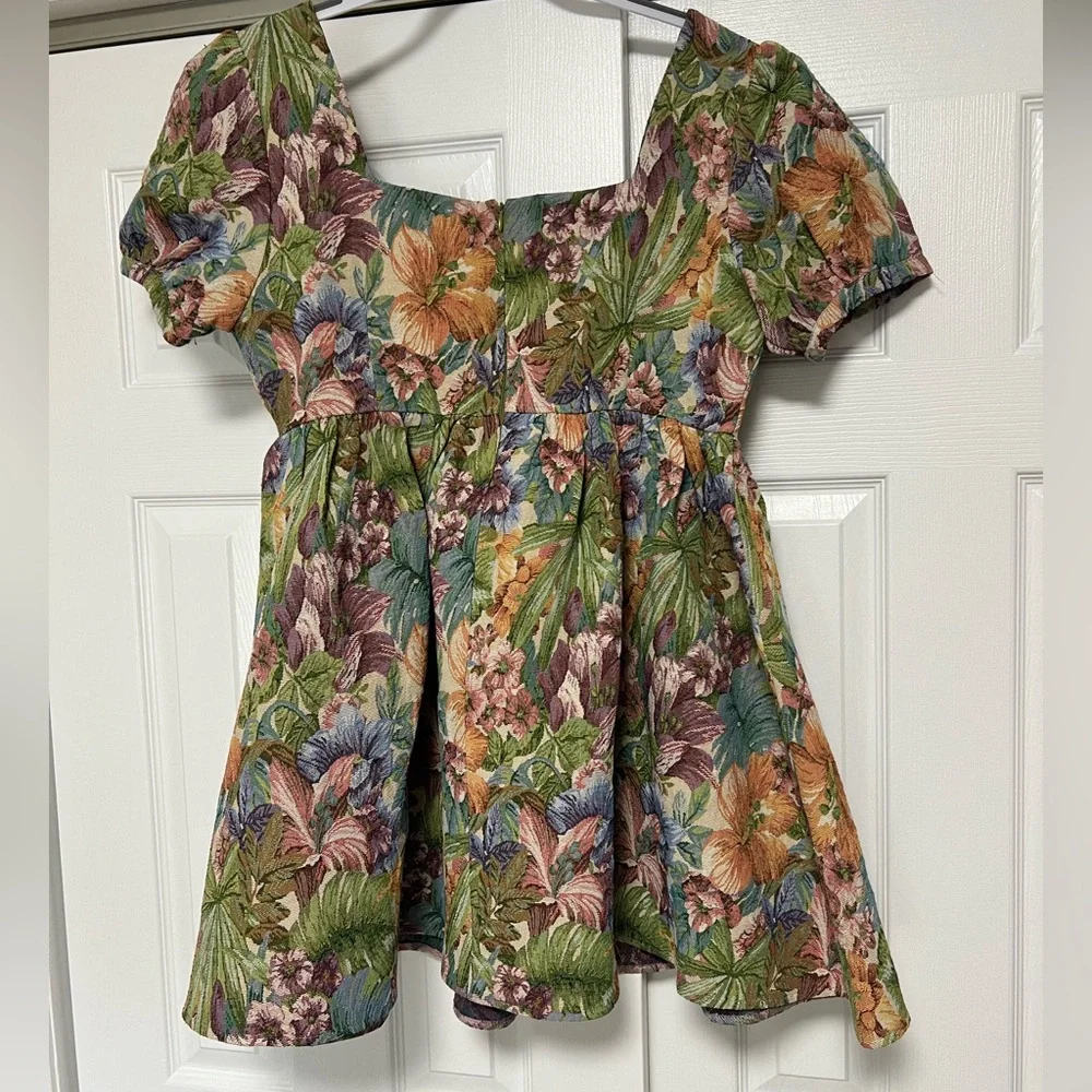 Cider vintage inspired floral mini dress size large - Picture 7 of 9